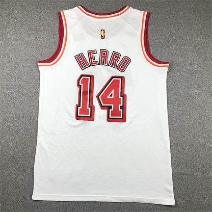 Men's Miami Heat Tyler Herro #14 White 2022/23 Swingman Jersey1 - Classic Edition