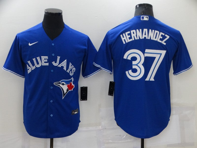 Men's Toronto Blue Jays1 Teoscar Hernandez #37 Blue Replica Baseball Jersey