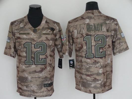 Men's New England Patriots Tom Brady #12 Camouflage Game Jersey1