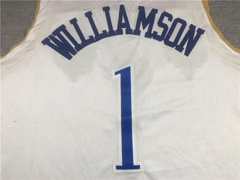 Men's New Orleans Pelicans Zion Williamson #1 White 2020/21 Swingman Jersey1