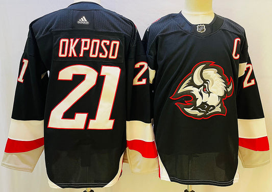 Men's Buffalo Sabres Kyle Okposo #21 Black Player Jersey1