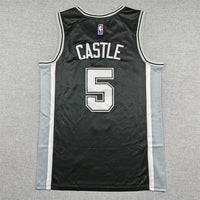 Men's San Antonio Spurs Stephon Castle #5 Black Swingman Jersey - Icon Edition