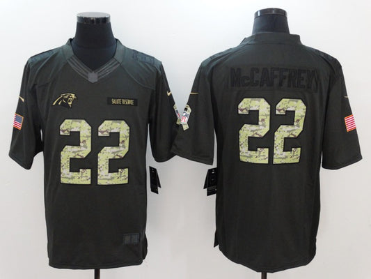 Men's Carolina Panthers #22 Christian McCaffrey Black Game Jersey1