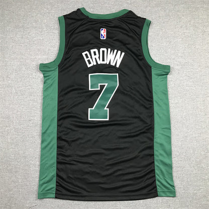 Men's Boston Celtics Jaylen Brown #7 Black 2022/23 Swingman Jersey1 - Statement Edition