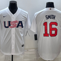 Men's 2023 World Baseball Classic #16 Will Smith USA White Jersey1