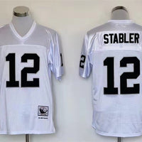 Men's Oakland Raiders Ken Stabler Mitchell & Ness White Legacy Replica Jersey1