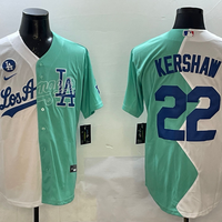 Men's Los Angeles Dodgers Clayton Kershaw #22 White/Green Replica Player Jersey1