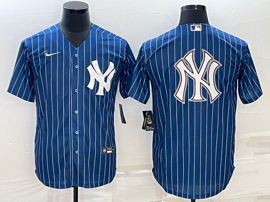 Men's New York Yankees Blue Replica Player Jersey1