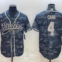 Men's Las Vegas Raiders Derek Carr #4 Grey Camouflage Game Jersey1 Joint Edition