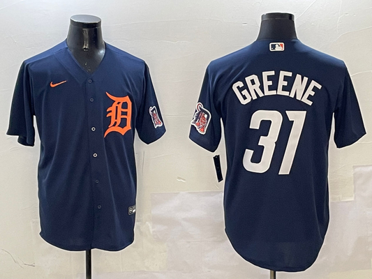 Men's Detroit Tigers Riley Greene #31 Navy Limited Player Jersey1