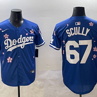Men's Los Angeles Dodgers Vince Scully #67 Royal Player Jersey1
