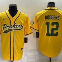 Men's Green Bay Packers Aaron Rodgers #12 Gold Inverted Team Game Jersey1 Joint Edition