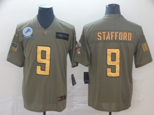 Men's Detroit Lions Matthew Stafford #9 Brown Game Player Jersey1