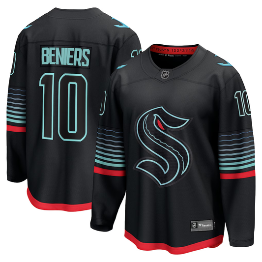 Men's Seattle Kraken Matty Beniers #10 Fanatics Black Alternate Breakaway Player Jersey
