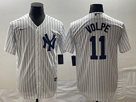 Men's New York Yankees Anthony Volpe #11 White Home Replica Player Jersey1