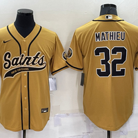 Men's New Orleans Saints Tyrann Mathieu #32 Yellow Game Jersey1 Joint Edition