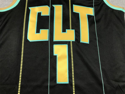 Men's Charlotte Hornets LaMelo Ball #1 Black 2022/23 Swingman jersey1 - City Edition