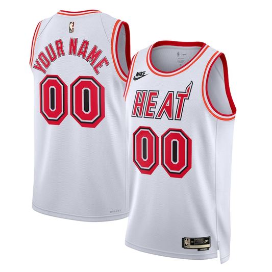 Men's Miami Heat White 2022/23 Custom Swingman Jersey1 - Classic Edition