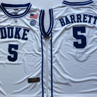 Men's Duke Blue Devils RJ Barrett #5 White Player Jersey