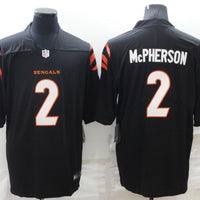 Men's Cincinnati Bengals Evan McPherson #2 Black Game Jersey1