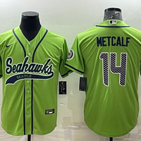 Men's Seattle Seahawks DK Metcalf #14 Green Game Jersey Joint Edition