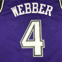 Men's Sacramento Kings Chris Webber #4 purple Retro Jersey1