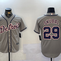 Men's Detroit Tigers Tarik Skubal #29 Gray Replica Player Jersey1