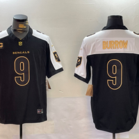 Men's Cincinnati Bengals Joe Burrow #9 Black Team Player Jersey1