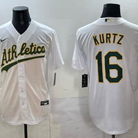 Men's Oakland Athletics Nick Kurtz #16 White Home Replica Player Jersey