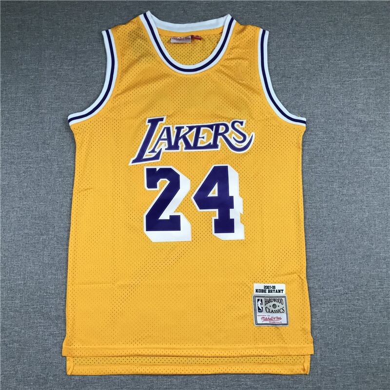 Kobe Bryant #24 Los Angeles Lakers Retro Yellow Jersey