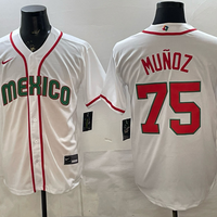 Men's Mexico Baseball Sergio Munoz #75 White 2026 World Baseball Classic Stadium Jersey