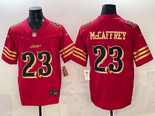 Men's San Francisco 49ers Christian McCaffrey #23 Red 2025 Rivalries Collection Game Jersey