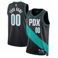 Men's Portland Trail Blazers Black 2022/23 Swingman Custom Jersey1 - City Edition