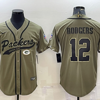 Men's Green Bay Packers Aaron Rodgers #12 Olive 2022 Salute To Service Limited Jersey1 Joint Edition