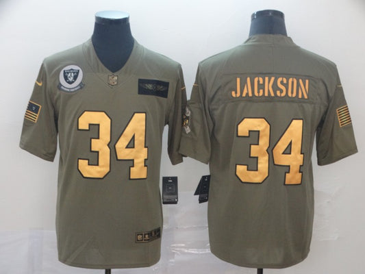 Men's Las Vegas Raiders Bo Jackson #34 Brown Game Player Jersey1