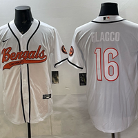 Men's Cincinnati Bengals Joe Flacco #16 White Team Game Jersey