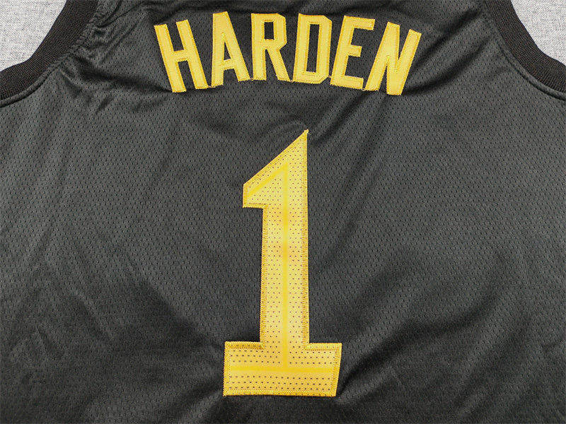 Men's Cleveland Cavaliers James Harden #1 Black Swingman Jersey - Statement Edition