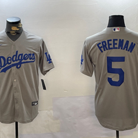 Men's Los Angeles Dodgers Freddie Freeman #5 Gray Game Player Jersey1