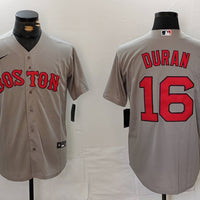 Men's Boston Red Sox Jarren Duran #16 Gray Away Limited Player Jersey1