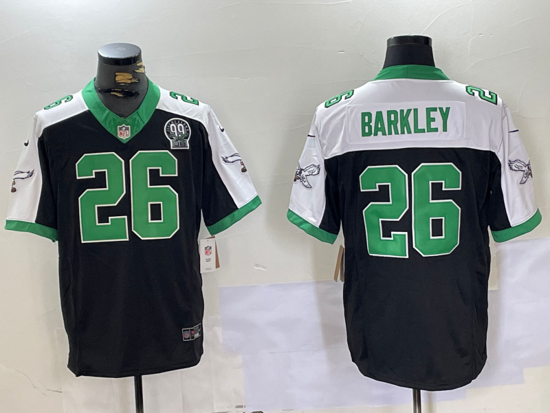 Men's Philadelphia Eagles Saquon Barkley #26 Black Team Game Jersey1