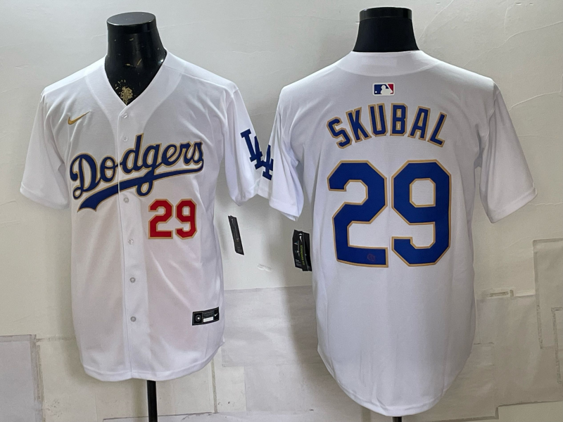Men's Los Angeles Dodgers Tarik Skubal #29 White Replica Player Jersey