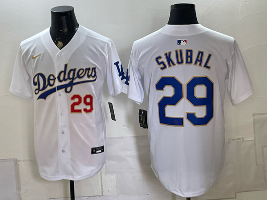 Men's Los Angeles Dodgers Tarik Skubal #29 White Replica Player Jersey