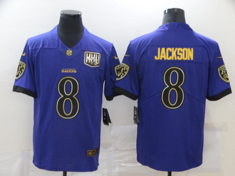Lamar Jackson #8 Baltimore Ravens Purple Game Player Jersey - JerseysFreak
