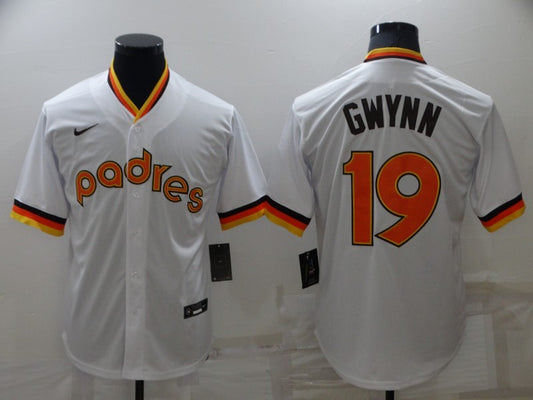 Men's San Diego Padres Tony Gwynn #19 White Replica Player Jersey1