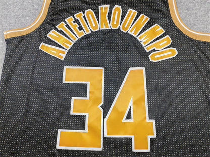 Men's Milwaukee Bucks Giannis Antetokounmpo #34 Black Select Series Swingman Jersey1