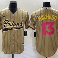 Men's San Diego Padres Manny Machado #13 Tan Replica Player Jersey1 Joint Edition
