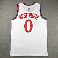 Men's LA Clippers Russell Westbrook #0 White Swingman Jersey1