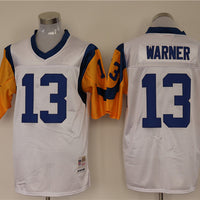 Men's San Louis Rams Kurt Warner Mitchell & Ness White Legacy Replica Jersey1