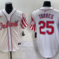Men's Detroit Tigers Gleyber Torres #25 White Limited Player Jersey