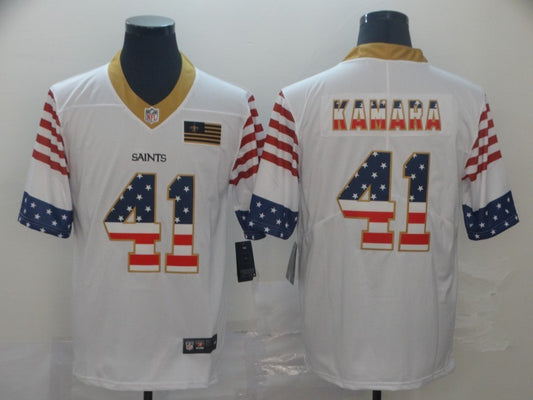Men's New Orleans Saints Alvin Kamara #41 White Authentic Game Jersey1